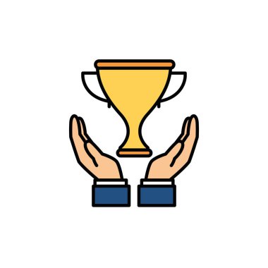 İzole yarışma kupası düz ve çizgi tasarımı