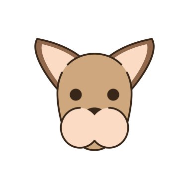 cute little dog head fill style icon