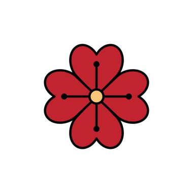 Ayrı çiçek ikonu dolgu tasarımı