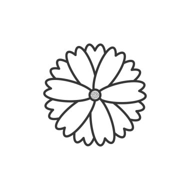 Ayrı çiçek simgesi çizgi tasarımı