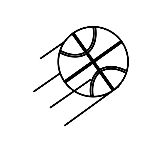 Sport ball basketball line style icon — Stok Vektör