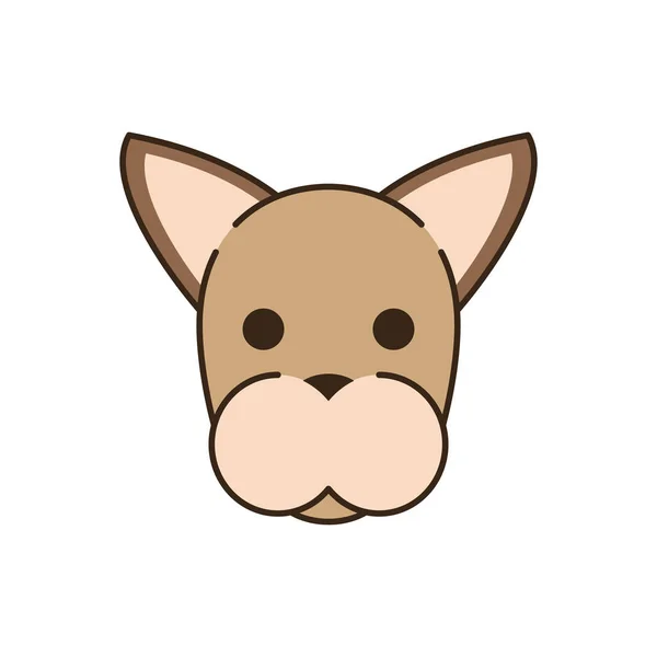 Cute little dog head fill style icon — стоковый вектор