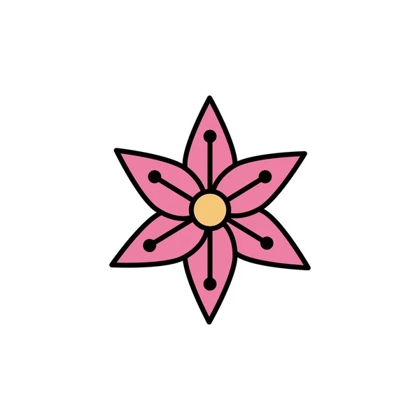 Icona del fiore isolato riempire il design — Vettoriale Stock