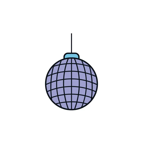 Disco ball celebration party line fill design — Vetor de Stock