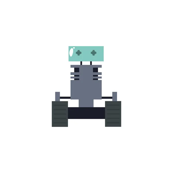 Robot with wheels flat style icon — Stockvektor