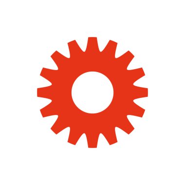 İzole edilmiş dişli simgesi düz tasarım