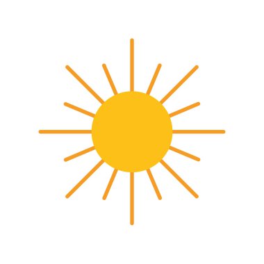 güneş sıcak düz biçim simgesi