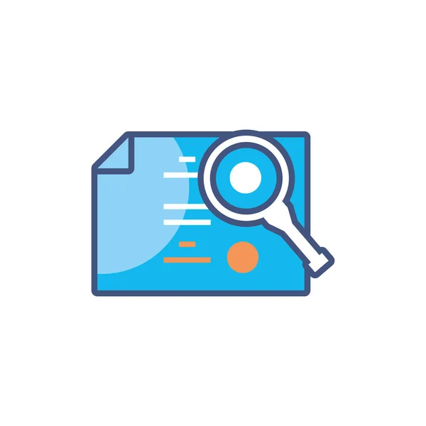 Document analysis research fill style icon — Vettoriale Stock