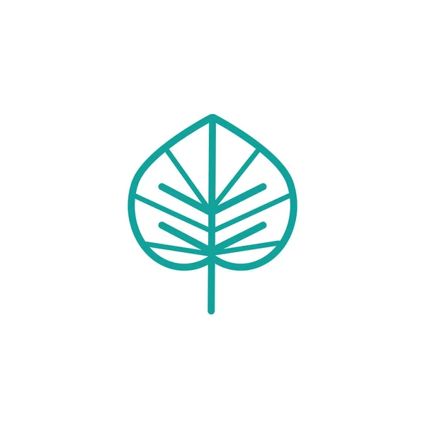 Exotic foliage nature leaf icon line green — 图库矢量图片