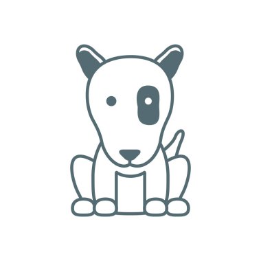 cute little dog pit bull line style icon