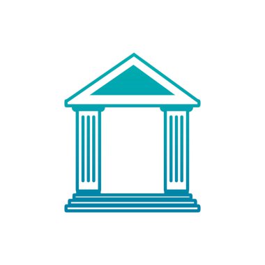 Isolated greek building gradient design