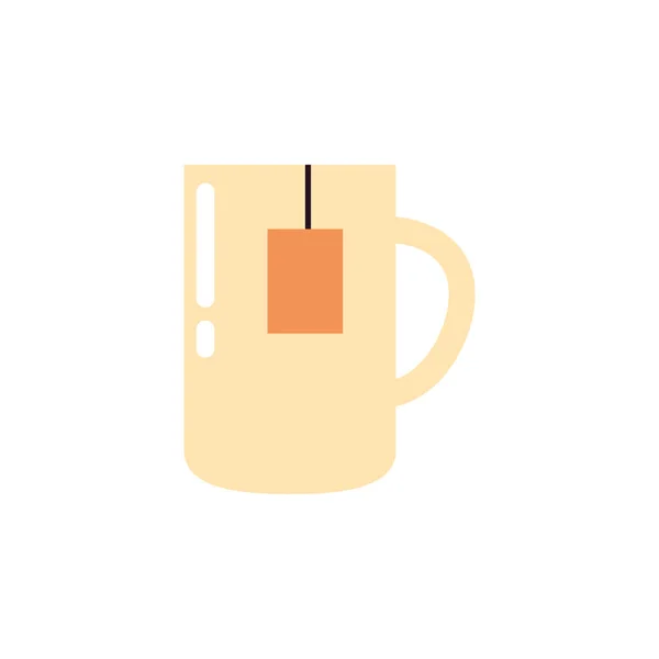 Isolated tea mug icon flat design — Stockvektor