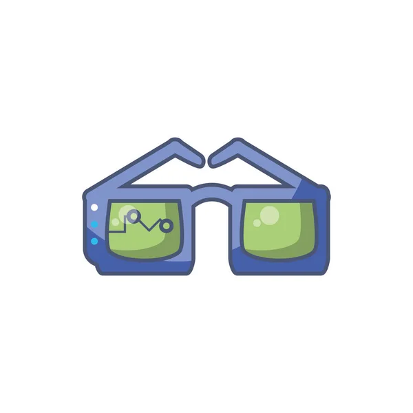 Digitális szemüveg ikon kitöltése design — Stock Vector