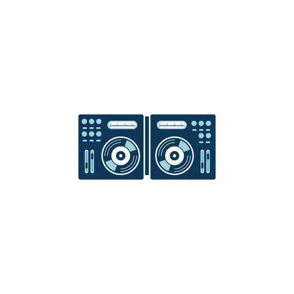 Dj console music detailed style icon — Vector de stock