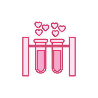 Romantik tutku aşk çizgisi ve pembe doldur