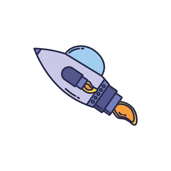 Rocket launcher universe fill style icon — Stockvector