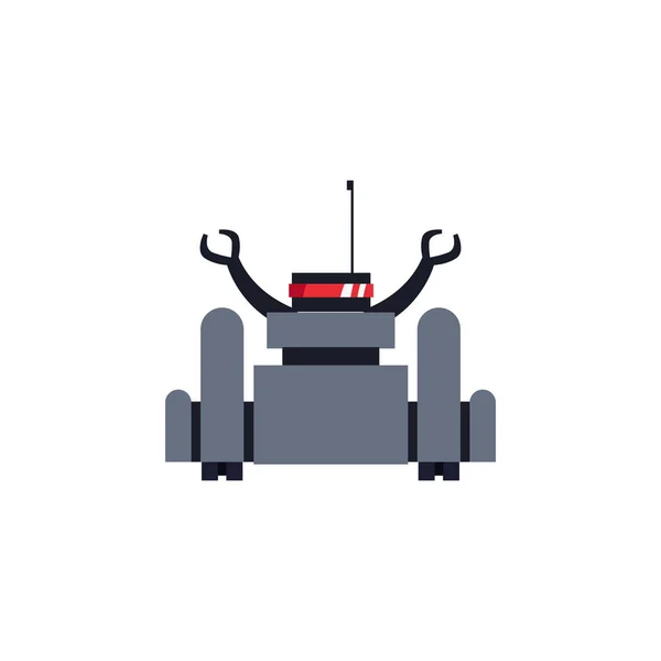 Robot with two hands flat style icon — Stockvektor