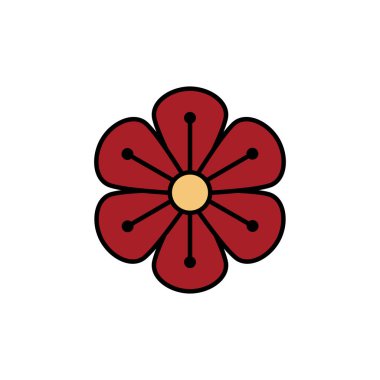 Ayrı çiçek ikonu dolgu tasarımı