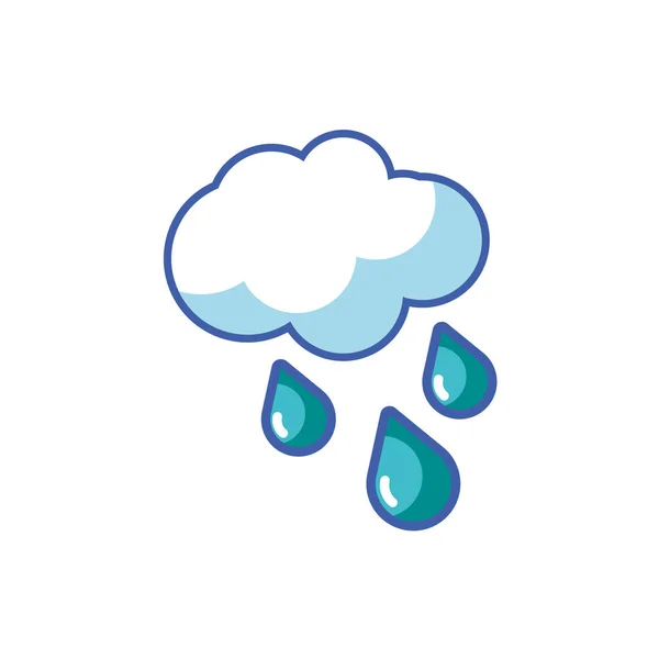 Isolated cloud and rain icon vector design — Stock Vector