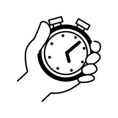 sport hand with chronometer block line style