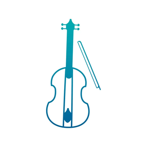 Geïsoleerd ontwerp vioolinstrument gradiënt — Stockvector