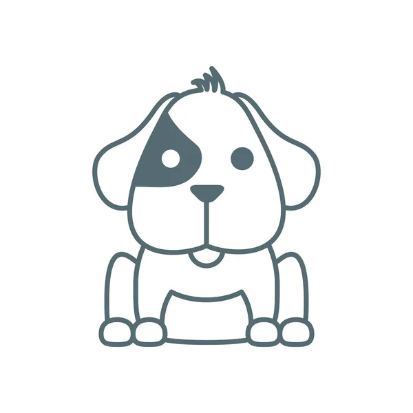 Cute little dachshund dog line style icon — Wektor stockowy