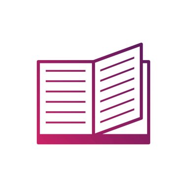 İzole edilmiş açık kitap gradyan tasarımı