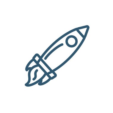 spaceship travel research line style icon