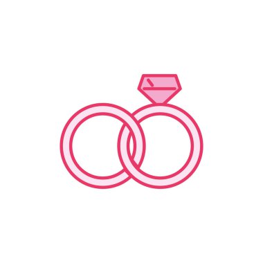 Romantik tutku aşk çizgisi ve pembe doldur