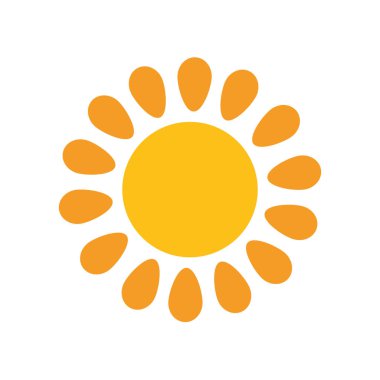 güneş sıcak düz biçim simgesi