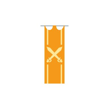 hanging banner antique medieval flat design