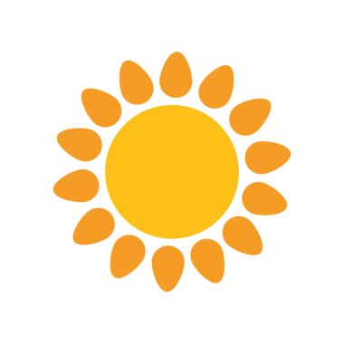 güneş sıcak düz biçim simgesi