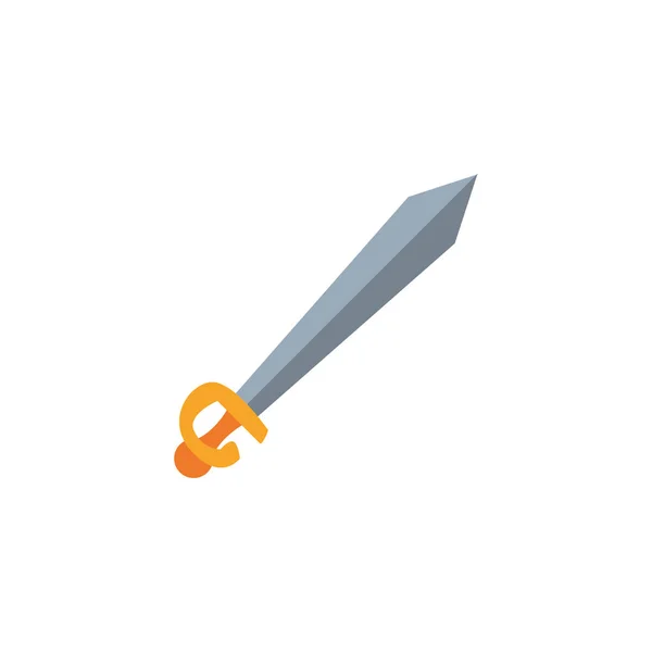 Weapon sword antique medieval flat design — Stok Vektör