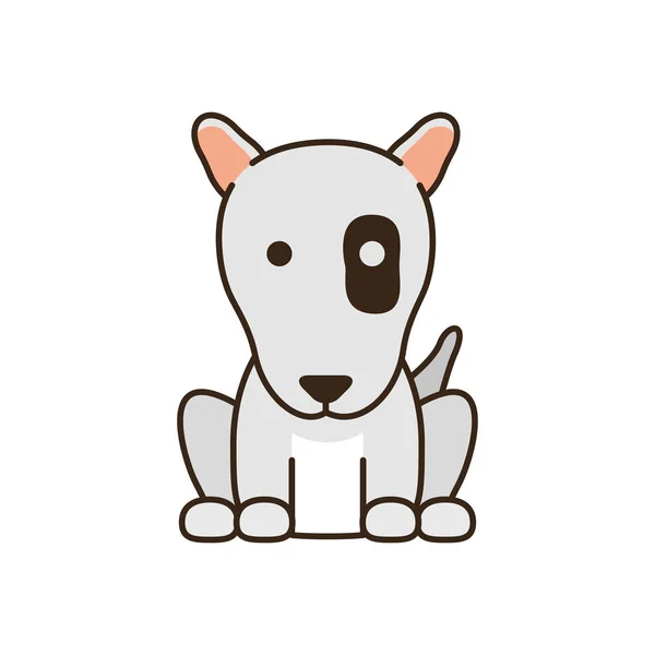 Cute little dog pit bull fill style icon — стоковый вектор