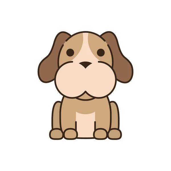 Cute little dachshund dog fill style icon — Vector de stock