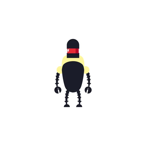 Humanoid robot flat style icon — Stock Vector