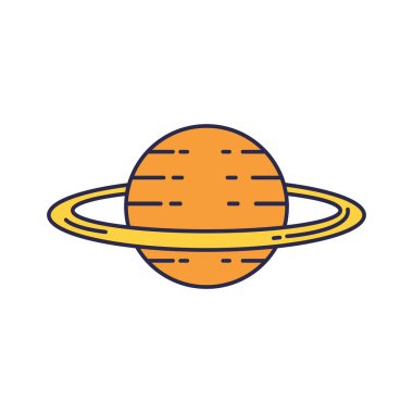 universe saturn planet fill style icon