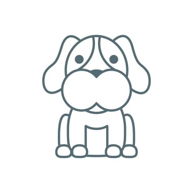 cute little dachshund dog line style icon