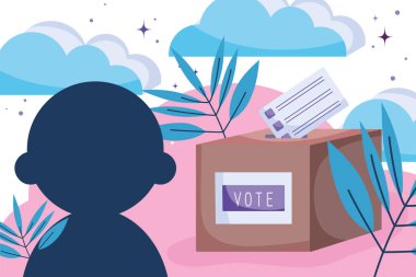 candidate and box with ballot politics election democracy voting