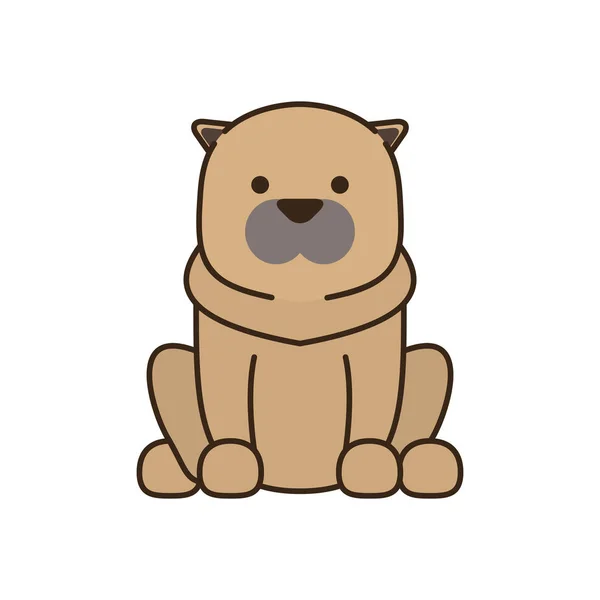 Bonito cão pequeno encher estilo ícone —  Vetores de Stock