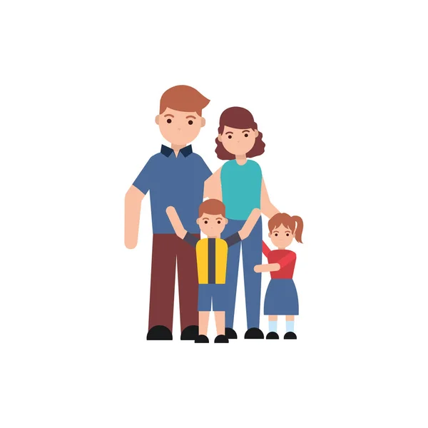 La gente miembro de la familia imagen plana — Vector de stock