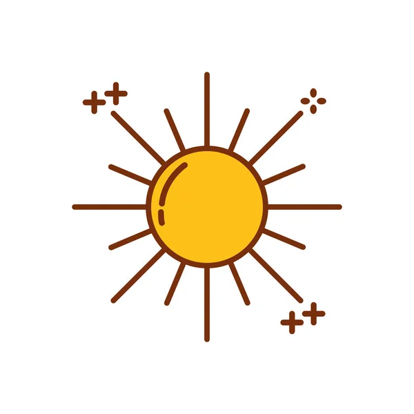 Sun hot fill style icon — Vector de stock
