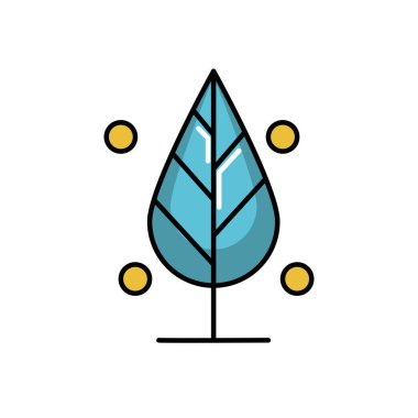 İzole edilmiş mevsim ağacı simgesi çizgi tasarımı