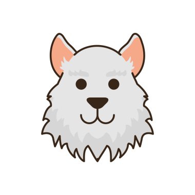 cute little dog head fill style icon