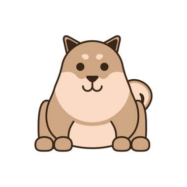 Şirin köpek bulldog doldurma stili simgesi
