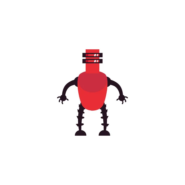 Humanoid robot platt stil ikon — Stock vektor
