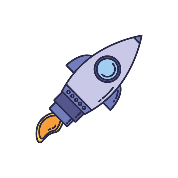 Rocket launcher universe fill style icon — Stockový vektor