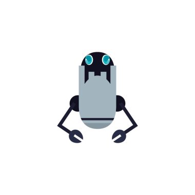 robot with two hands flat style icon