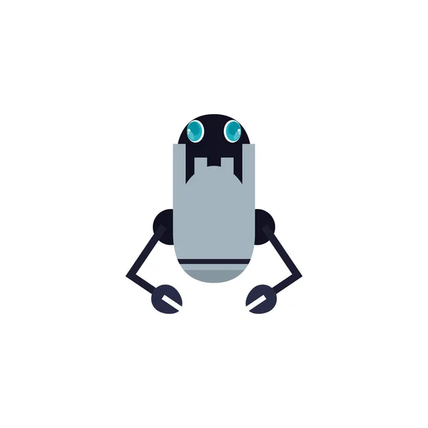 Robot with two hands flat style icon — Stock vektor