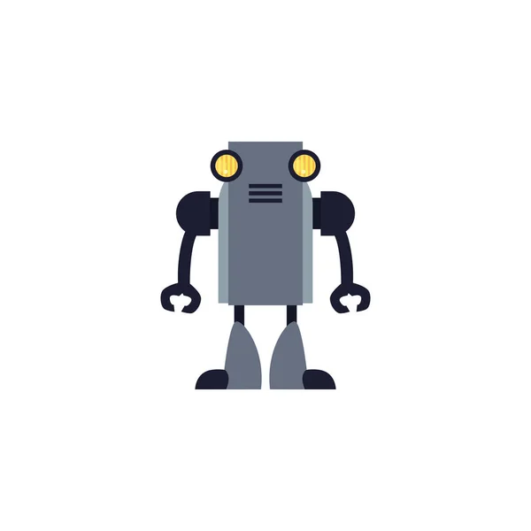 Humanoid robot flat style icon — Stock Vector